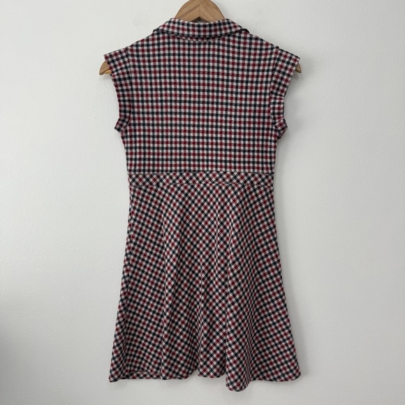 Zara Girls Red White Blue Check Dress Short Sleeves 2 Pockets Button Size 11-12 - Picture 3 of 7